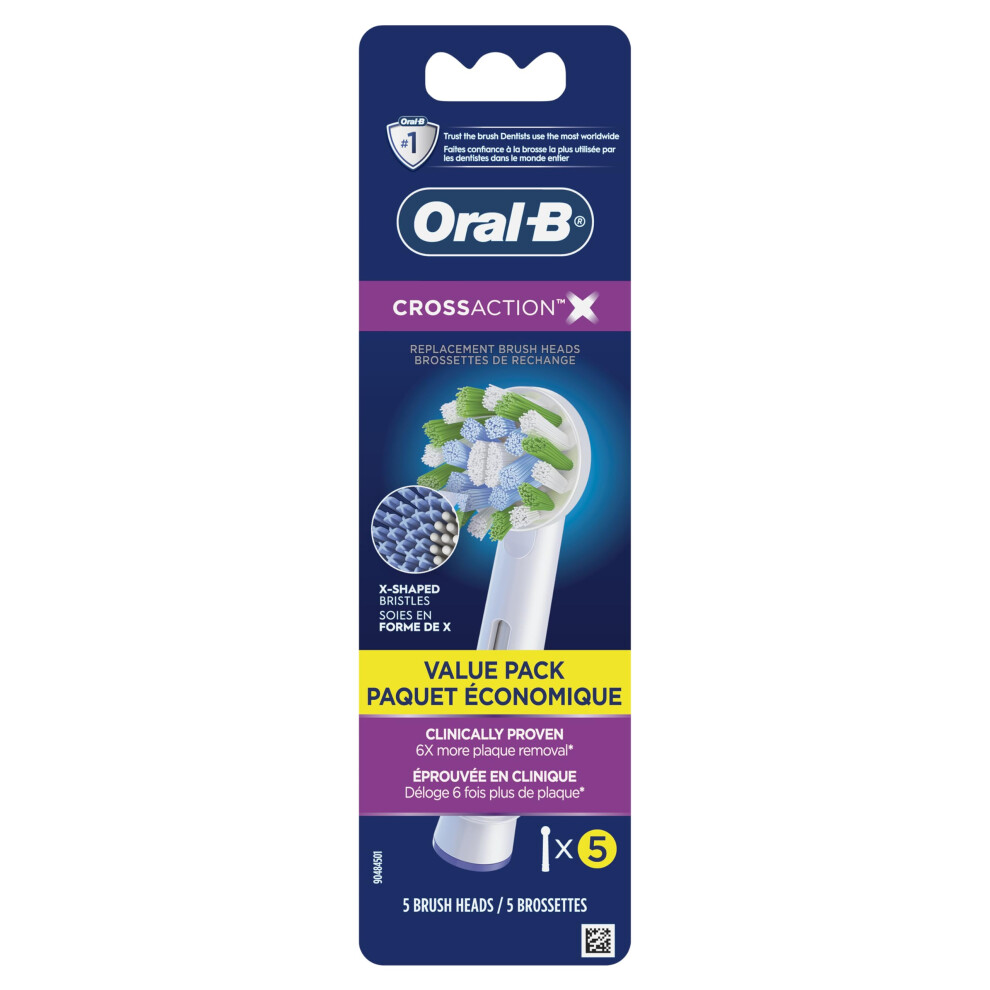 OralB CrossAction Electric Toothbrush Replacement Brush Heads Refill  5 Count