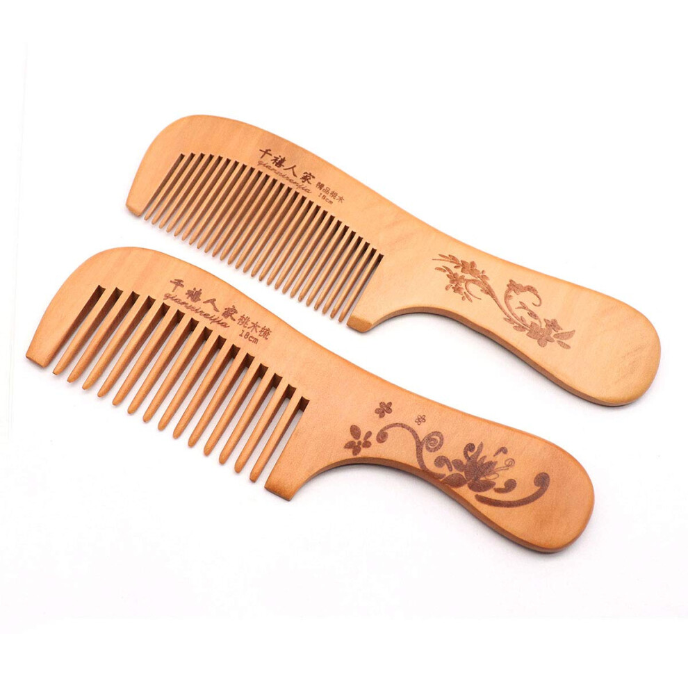 Qicheng&Lys Unisex Not,Specified Handmade Wooden Hair Comb For Curly Wide Toothed Wooden Comb Antistatic And Barrierfree Hand Brushing Beard Hair Suitable F