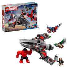 LEGO Marvel 76292 Captain America vs Hulk rosso - Aereo da combattimento da costruire