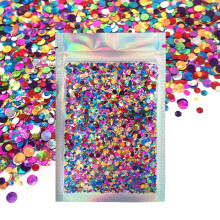 Metallische Regenboog Cirkels - Gezichts- & Lichaamsglitter - Cosmetische Chunky Glitter - Gebruik: Festival Makeup, Nagels, Kunst