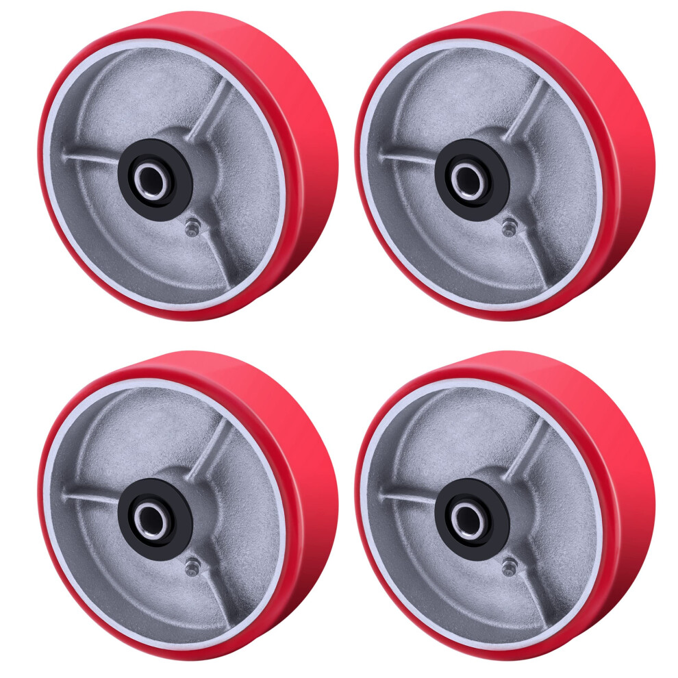 5X 2 Heavy Duty Casters Wheels  Industrial Caster Wheels Polyurethane Caster Wheel with Strong LoadBearing Capacity 4000 L