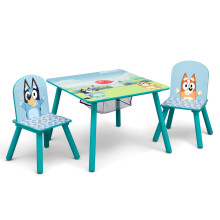 Delta Children Bluey Kinder Tisch- und Stuhlset mit Stauraum (2 Stühle inklusive) - Greenguard Gold zertifiziert