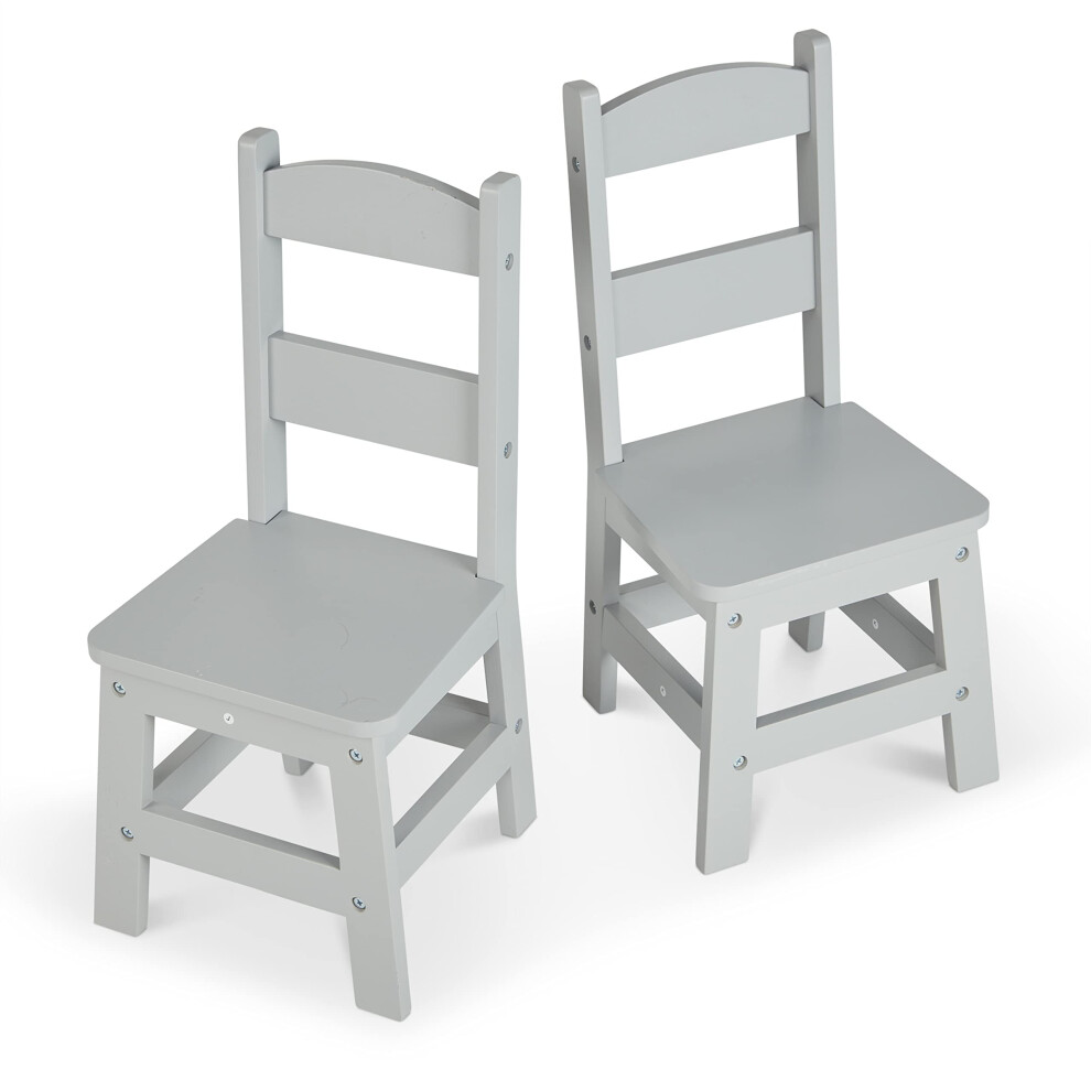 Melissa  Doug Wooden Chairs  Set of 2  Gray Furniture for Playroom