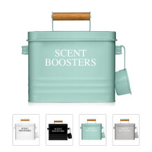 Calindiana Modern Farmhouse Metal Laundry Scent Booster Beads Dispenser Container with Scoop for Laundry Room Decor and Accessor