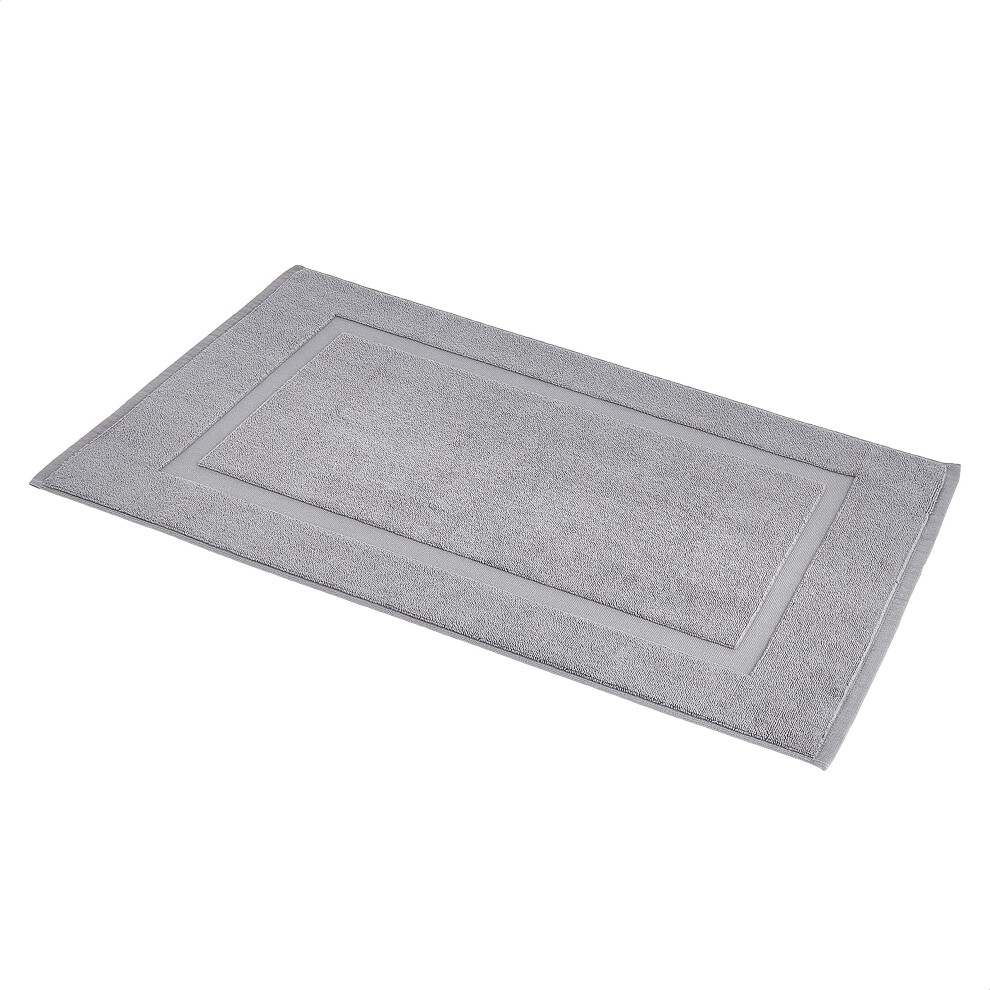 Amazon Basics Banded Bathroom Bath Rug Mat  Powder Gray  31 inches L x 20 inches W