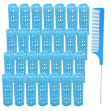 28PCS Plastic Haarrollers Set 1.5cm/0.6in Zonder Hitte Haar Krullers