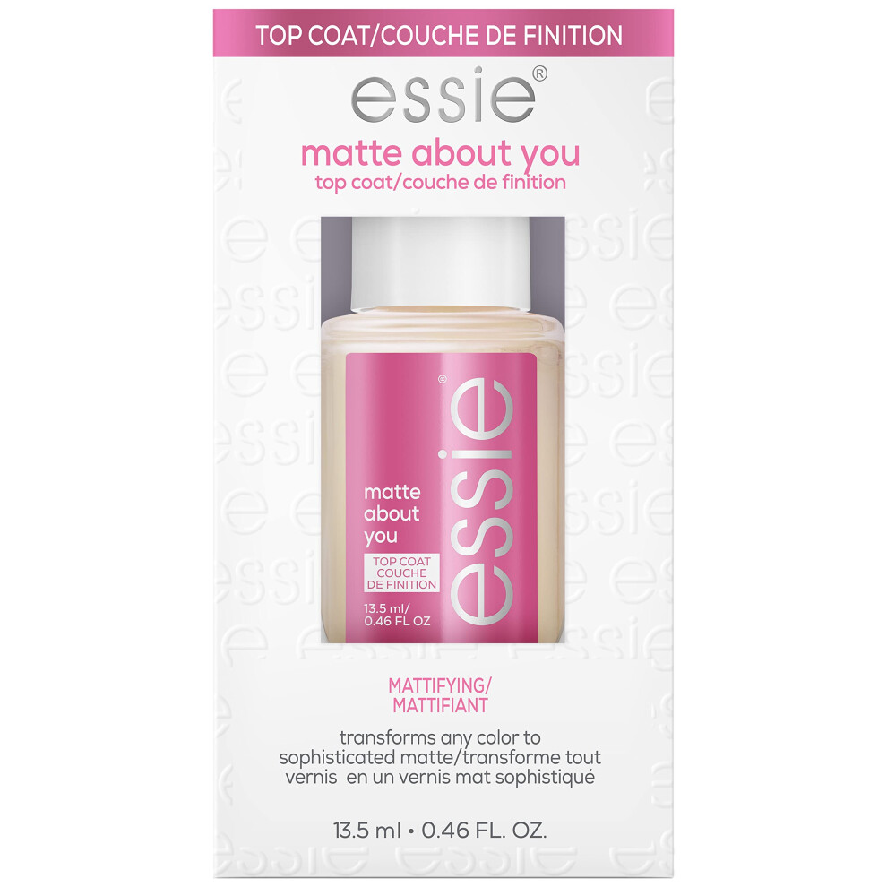 essie Nail Care  8Free Vegan  Matte About You Top Coat  mattifying nail polish  046 fl oz