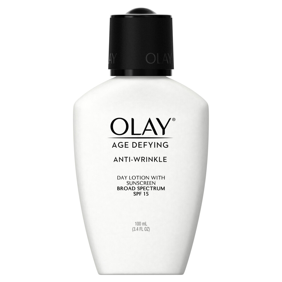 Olay Face Moisturizer Age Defying  AntiWrinkle Day Lotion with Sunscreen  Broad Spectrum   SPF 15  34 Oz Pack of 3 Packagin