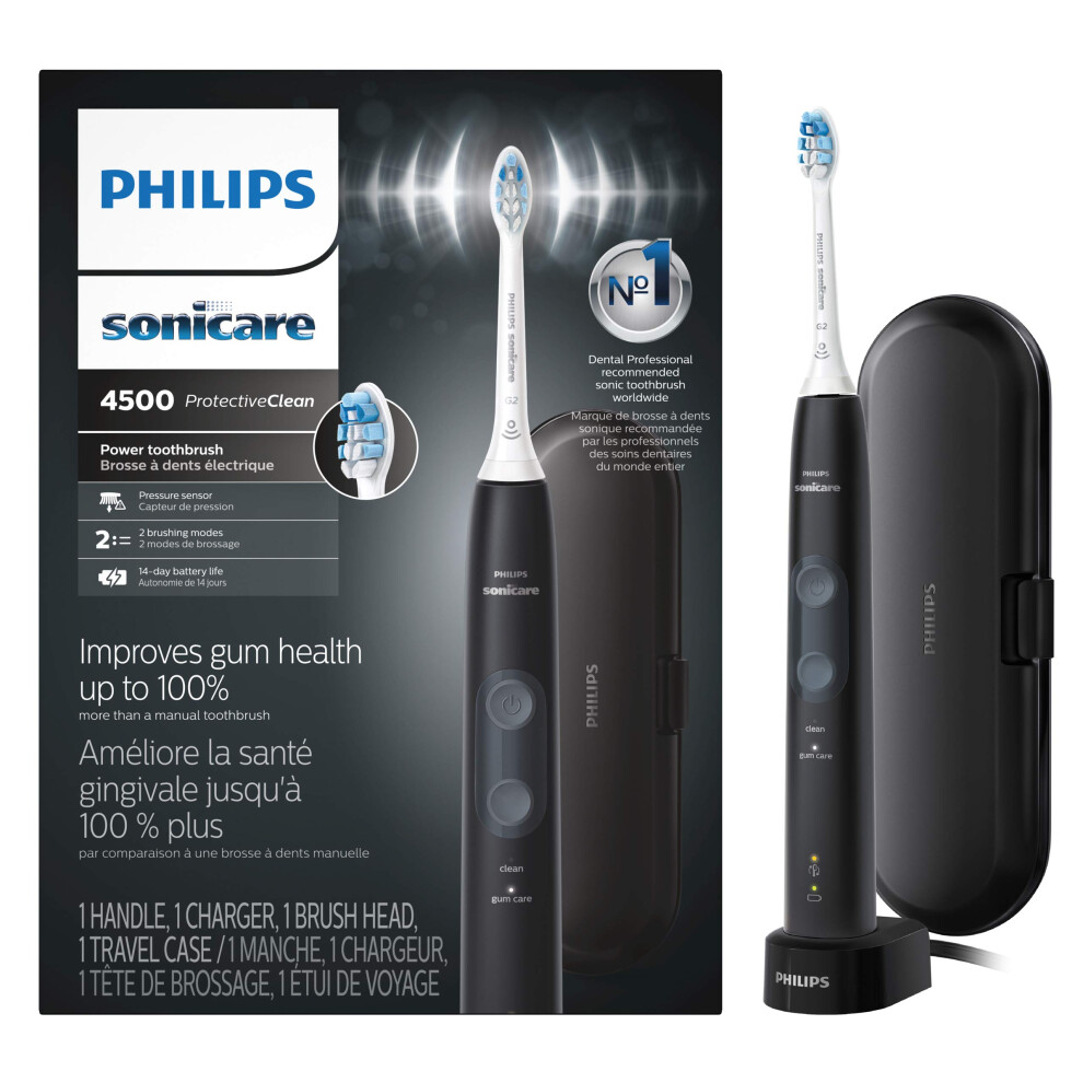 Philips Sonicare Protective Clean Toothbrush 4500 Black  Hx682060  1 Pound