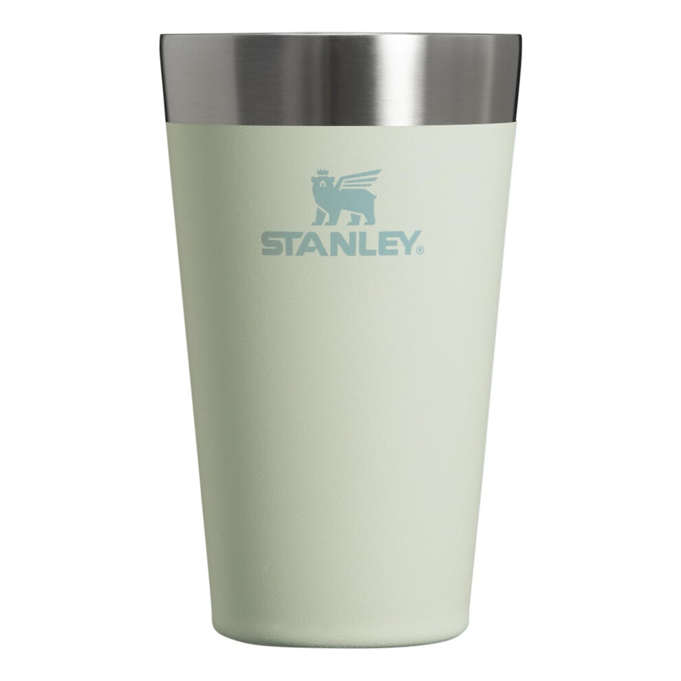 Stanley Adventure Inulsated Stacking Beer Pint Glass  Stainless Steel Double Wall Rugged Metal Drinking Tumbler  16 Oz  Mist