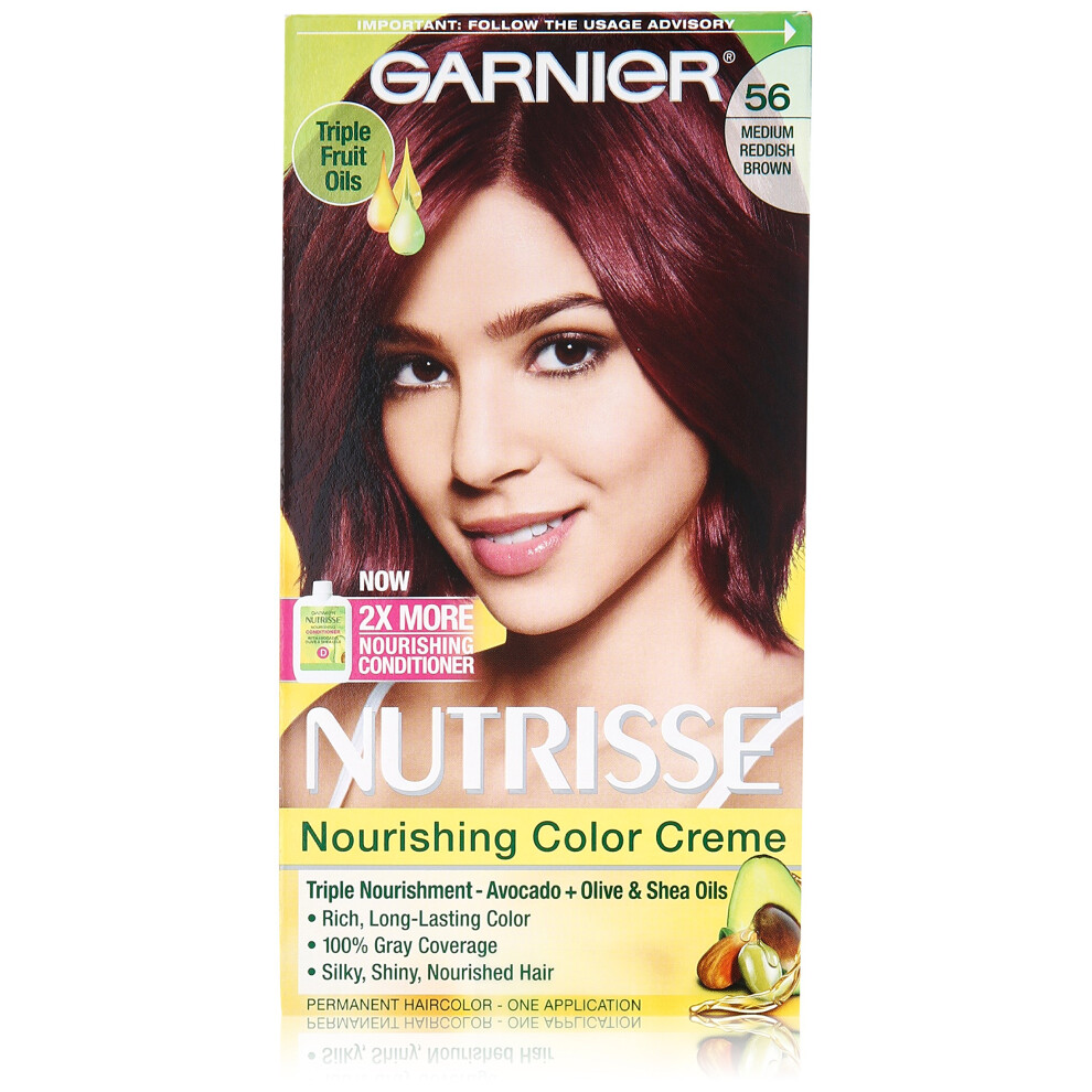 Garnier Nutrisse Nourishing Hair Color Creme  56 Medium Reddish Brown Sangria  3 Count Packaging May Vary