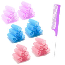ZMD 36PCS Zelfklevende Kleine Haarrollers, Hittevrije Roller met Kam voor Thuisstijl