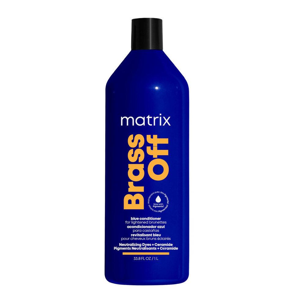 Matrix Brass Off Blue Conditioner  Removes Brassy Orange Undertones  Color Depositing  Toning  Pigmented Conditioner For Lig