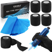 Tattoo Pen Covers met Grip Tapes - Rayyl 200pcs en 4pcs Grip Tape