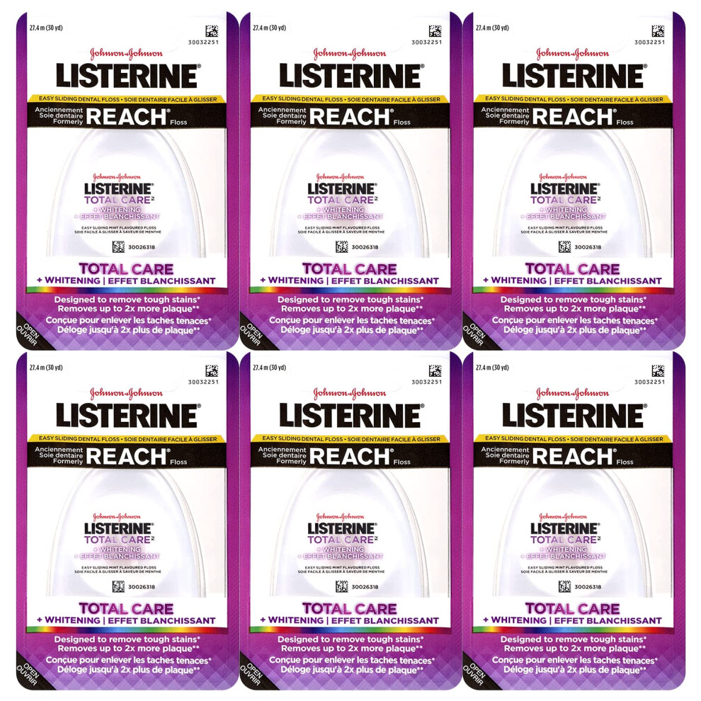 Listerine Total Care Whitening Dental Floss  30 Yards Pack of 6