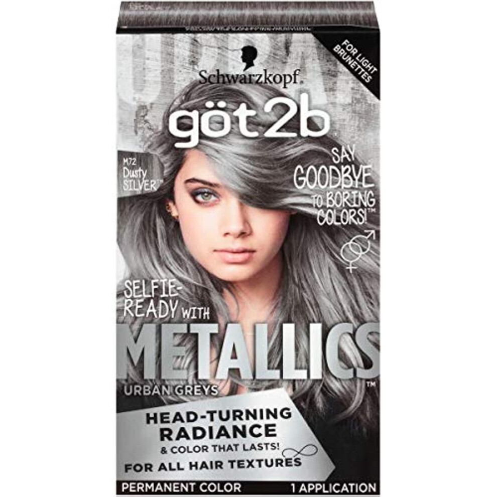 Got2b Metallics Permanent Hair Color  M72 Dusty Silver