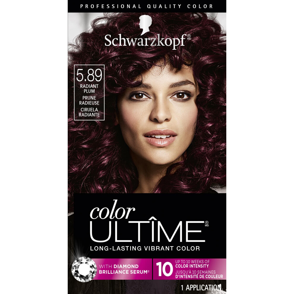 Schwarzkopf Color Ultime Hair Color  589 Radiant Plum  1 Application  Permanent Red Hair Dye for Vivid Color Intensity and Fad