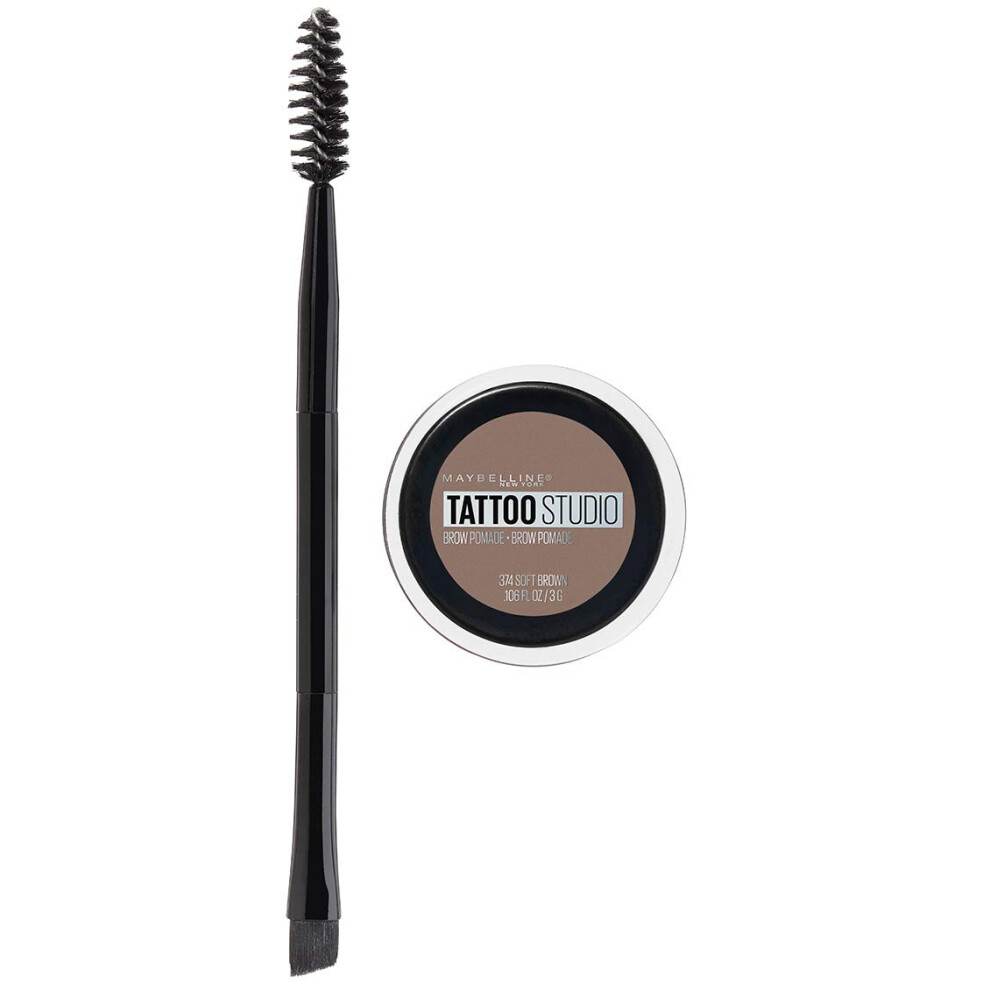 Maybelline TattooStudio Brow Pomade Long Lasting  Buildable  Eyebrow Makeup  Soft Brown  1 Count