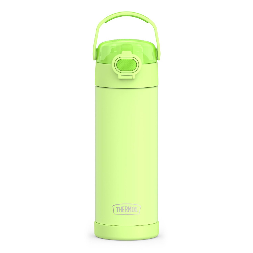 THERMOS FUNTAINER 16 Ounce Stainless Steel Vacuum Insulated Bottle with Wide Spout Lid  Neon Lime