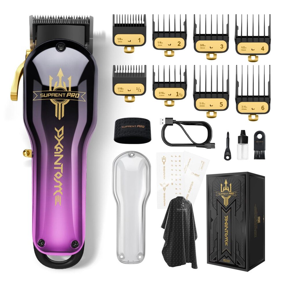 Suprent Pro Professional Hair Clippers For Men Premium Barber Clippers With Brushless Motor Rechargeable Haircutting Kit With