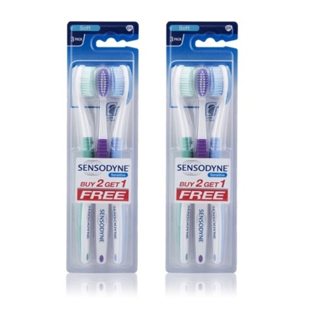 Sensodyne Sensitive Toothbrush Soft Sensitive Teeth  3 Count Pack of 2