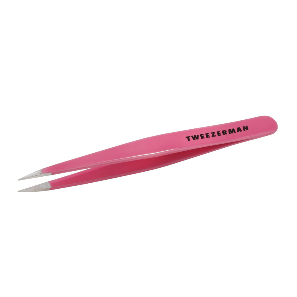 Tweezerman Stainless Steel Point Tweezer  Eyebrow Precision Tweezers  Facial and Ingrown Hair Removal Pretty In Pink