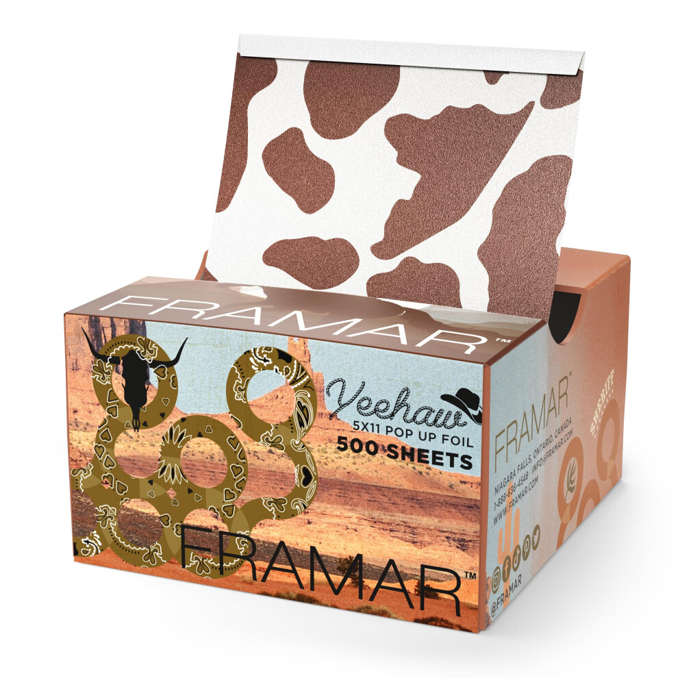 Framar Yeehaw Hair Foils For Highlighting - Pop Up Hair Foil For Hair Highlighting Highlight Foils For Hair Aluminum Foil Sheets Salon Foils For Ha