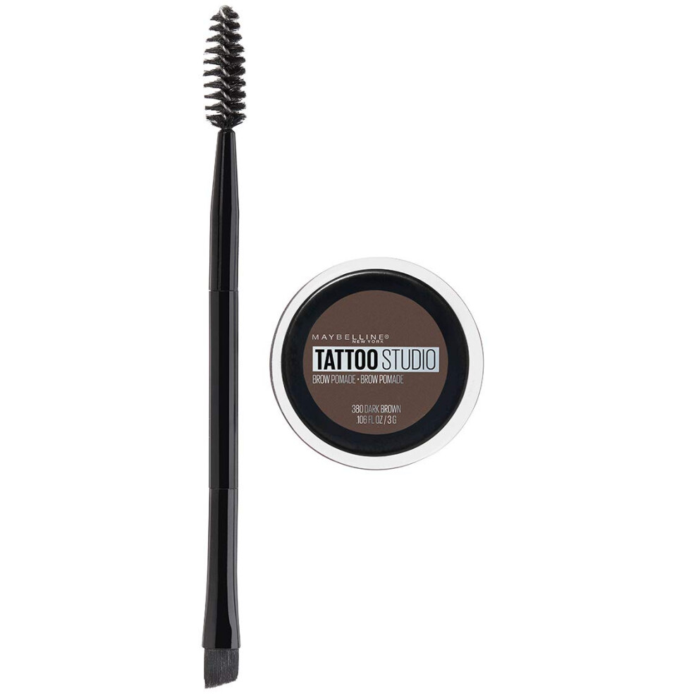 Maybelline TattooStudio Brow Pomade Long Lasting  Buildable  Eyebrow Makeup  Deep Brown  1 Count