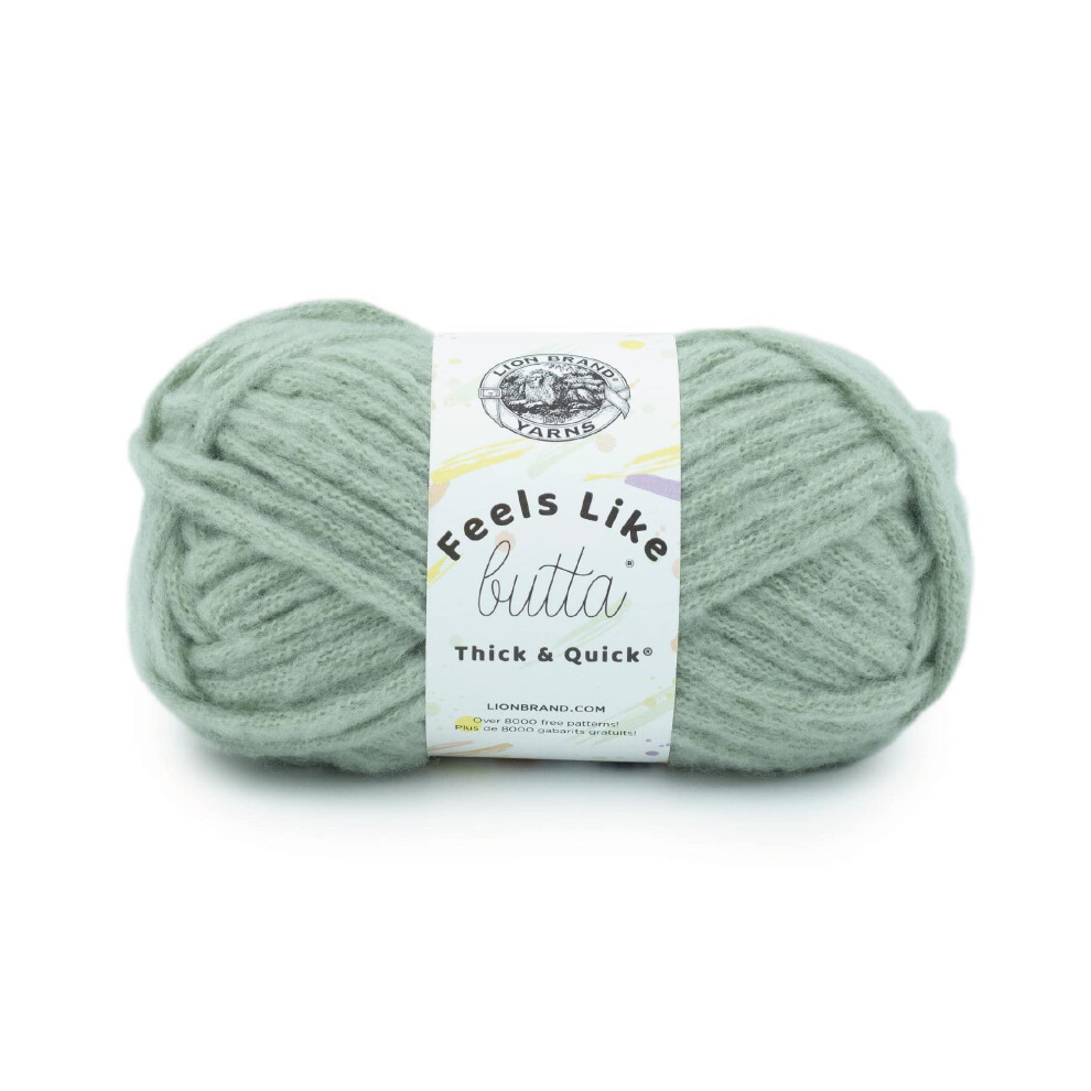 Lion Brand Yarn Feels Like Butta Thick  Quick Super Bulky Yarn for Knitting  1 Pack  Willow