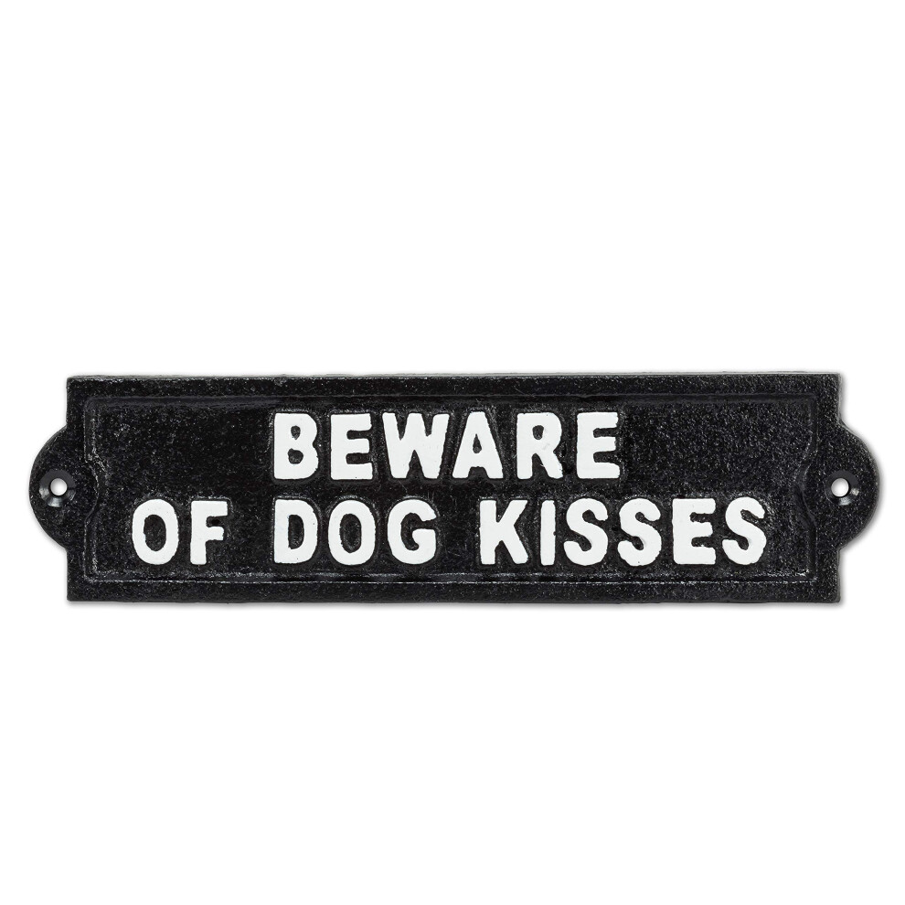 Abbott Collection 27IRONAGE474 Beware of Dog Kisses SignBlk9 L  9 inches L