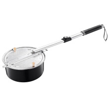 Campfire Popcorn Popper - Traditioneller Popcornmacher mit ausziehbarem Griff - Camping Zubehör von Great Northern Popcorn (Schwarz)