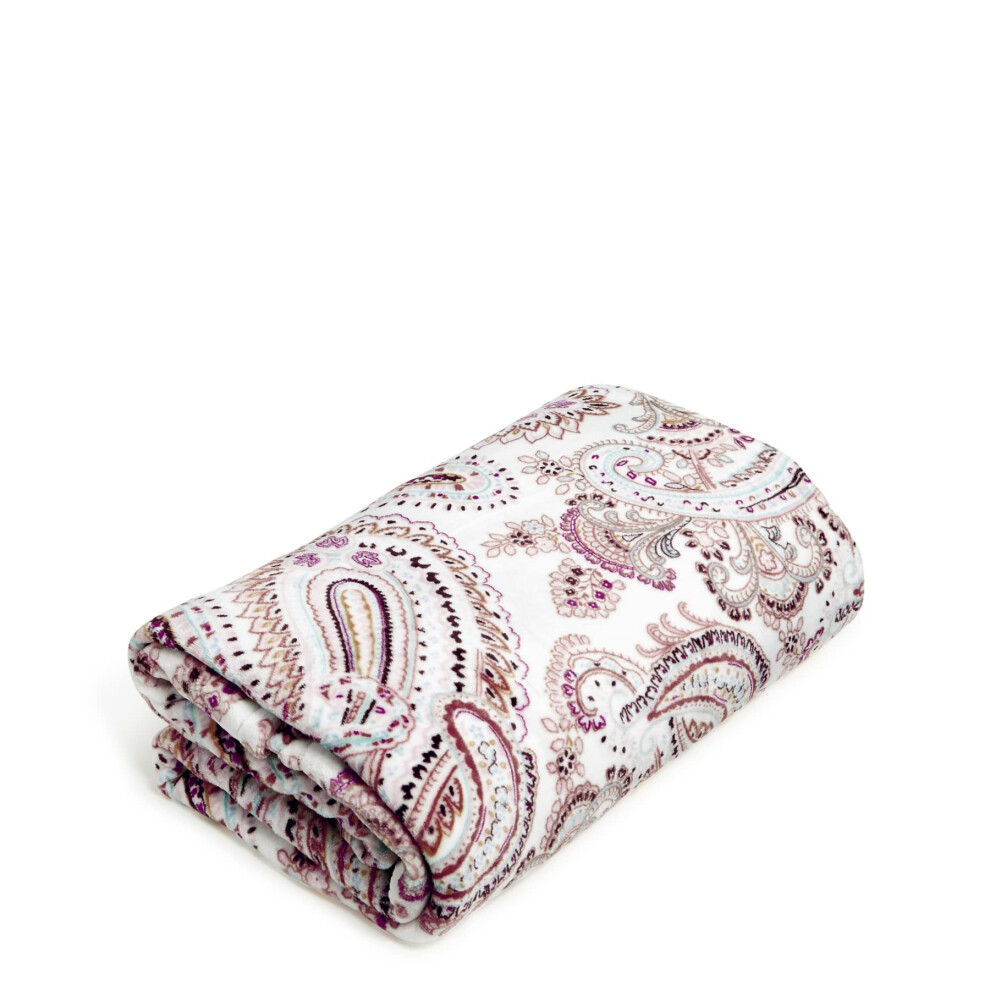 Vera Bradley Womens Oversized Fleece Plush Throw Blanket Sand Paisley King
