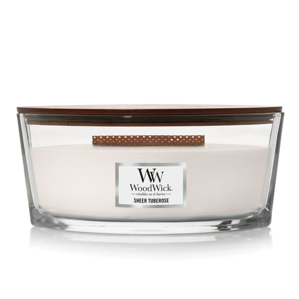 WoodWick Ellipse Candle  Sheer Tuberose  16 oz Pink