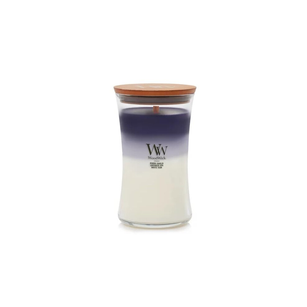 WoodWick Large Hourglass Candle  Evening Luxe  Premium Soy Blend Wax  Pluswick Innovation Wood Wick  Made in USA