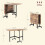 Homcom HOMCOM Mobile Drop Leaf Table, Folding Kitchen Table with 6 Wheels, Brown 2