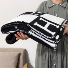 (Black) MCBOSON Brand New Wool and Cashmere Plaid Blankets, Shawls, Bedding
