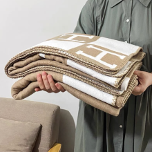 (Khaki) MCBOSON Brand New Wool and Cashmere Plaid Blankets, Shawls, Bedding