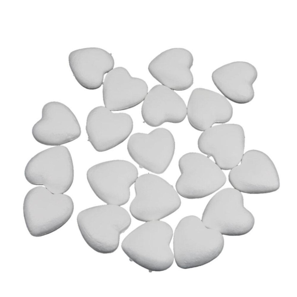 20Pcs 60mm White Modelling Craft Polystyrene Foam Styrofoam Love Heart DIY Ornaments