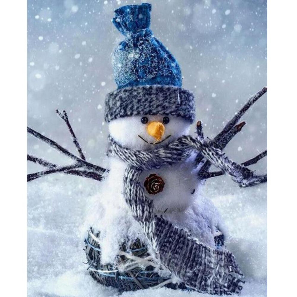 (20X30CM, Dark Green) 5D Diamond Painting Snowman Full Round Drill Cartoon Christmas Cards Santa Claus Picture