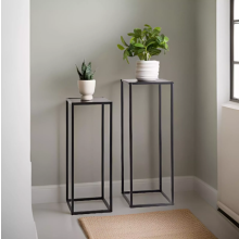 Set of 2 Square Side Tables - Hallway Lamp Tables for Living Room