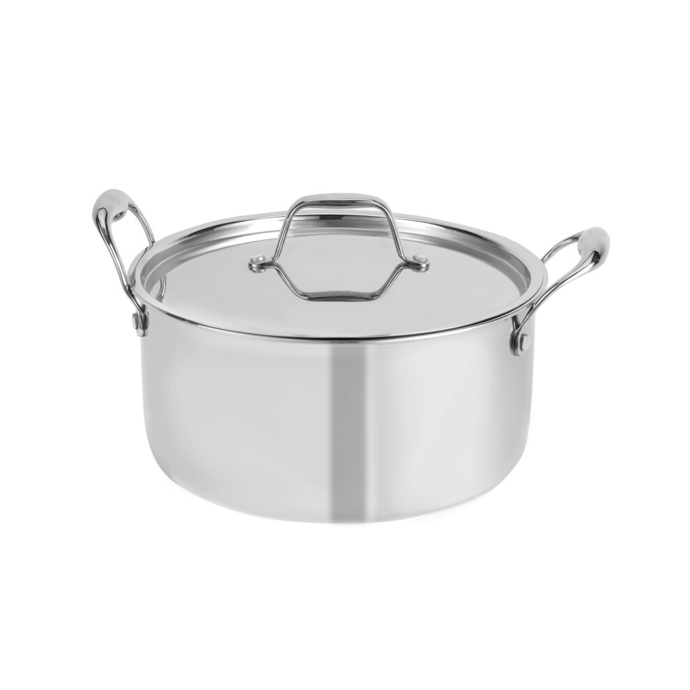 Royalford 24cm Triply Stainless-Steel Cookware Casserole Dish with Lid