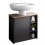 Black Under Sink Storage Cabinet - Bathroom Organizer with Shelves 1