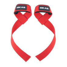 (Red, MKAS 2pcs) Weight Lifting Straps Cushioned Wrist Strength Training Support Deadlift Straps For Menweight Lifting Straps