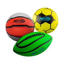 Nerf Proshot Multisport Foam Ball Set Mini Football Soccer &Basketball