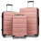 20/24/28 inch Nude Color Expandable ABS Hard Shell Suitcase set 1