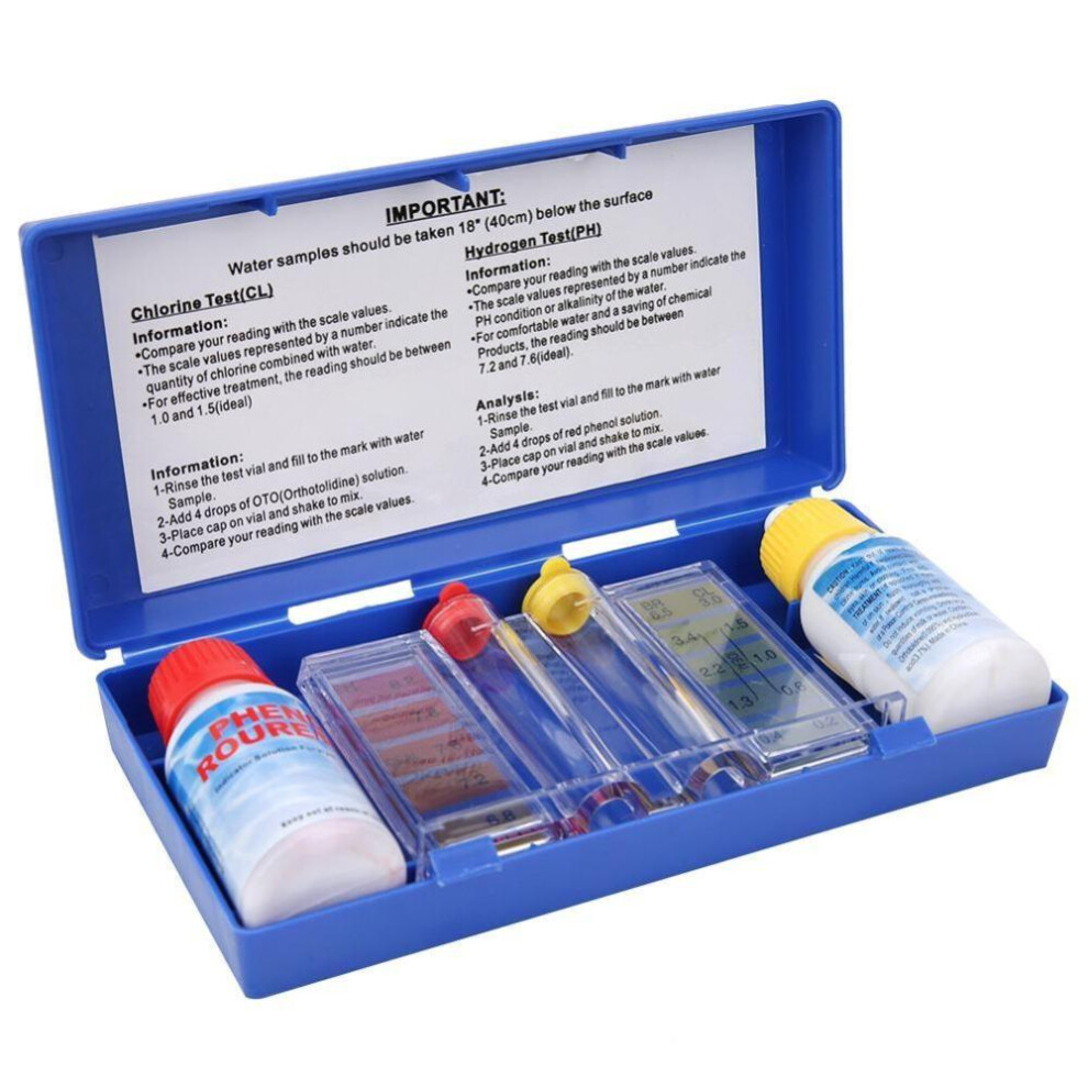 (Multicolor, 1 Set) 1 Set PH.OTO Chlorine Water Quality Test Kit Swimming Pool Tester Kit Inspection Liquid Water Quality Component Testing Box