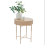 Round Side Table with Removable Top - Foldable Coffee Table with Storage 1