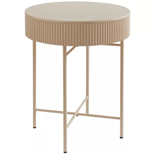 Round Side Table with Removable Top - Foldable Coffee Table with Storage 2