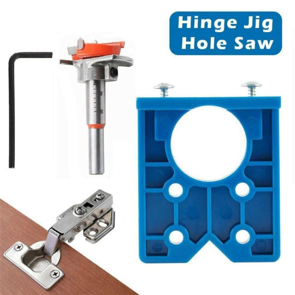 35mm Plastic Hinge Hole Jig Drilling Wood Hole Saw Drill Locator Guide Tools