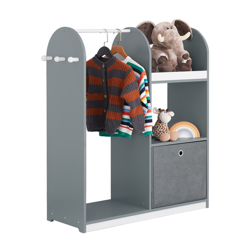 SoBuy KMB40-HG Children Kids Wardrobe Closet Dress up Storage Grey